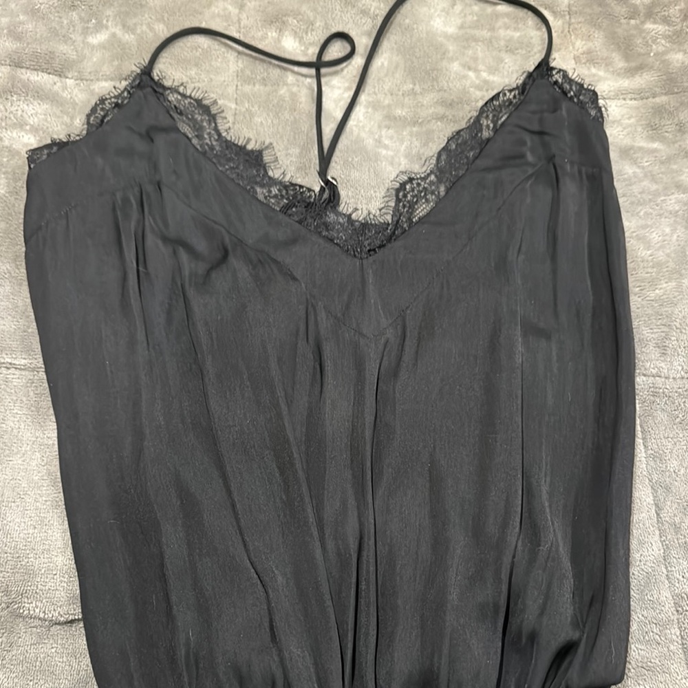 Black Lace Trim Cami Top bodysuit